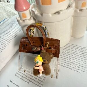 Mini Brown BK AirPods H Bag Miniature with Doll